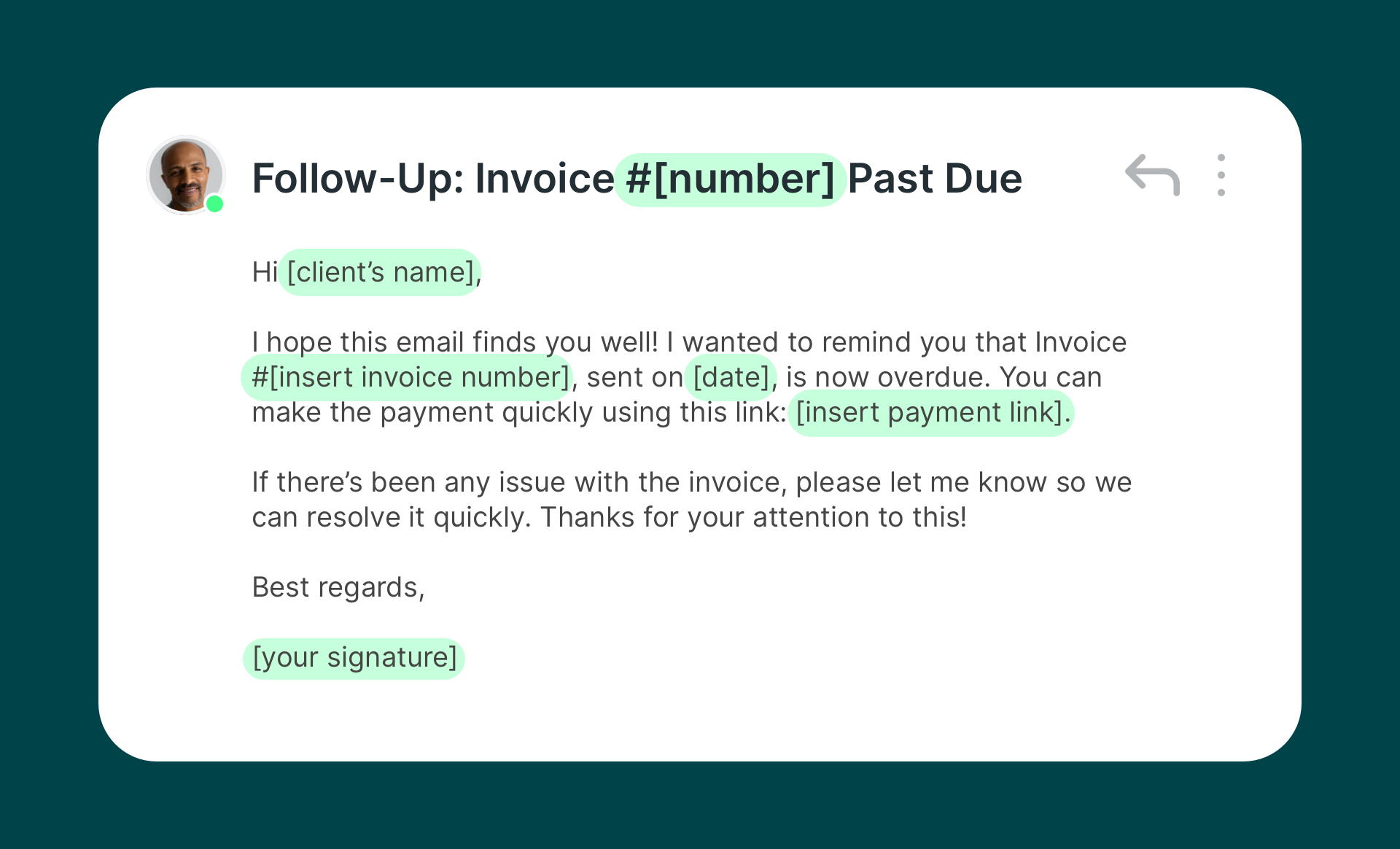 2 - Email Reminder - Follow Up - Invoice NUMBER Past Due