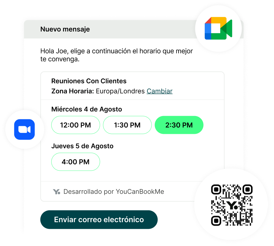 2. No m s perder tiempo con correos electr¢nicos de ida y vuelta, simplemente env¡a un enlace de reserva