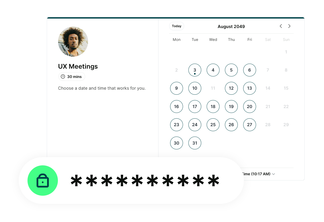 password protect your booking page