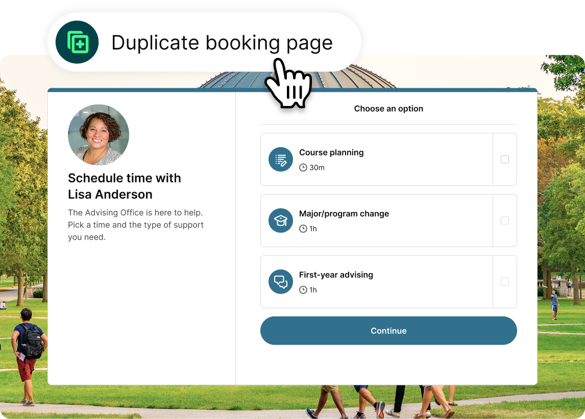Create booking page templates for your entire template