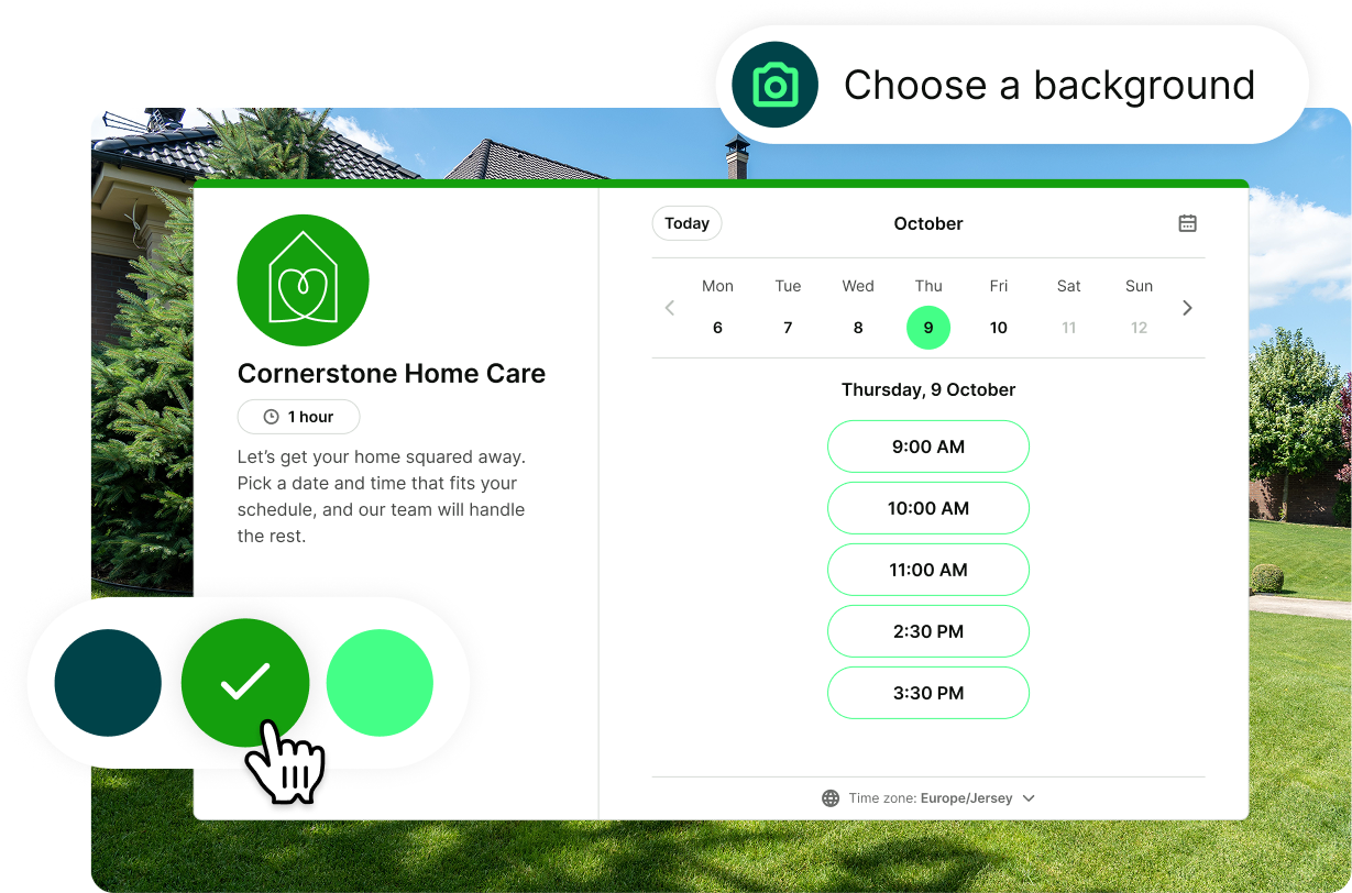 Home services booking page