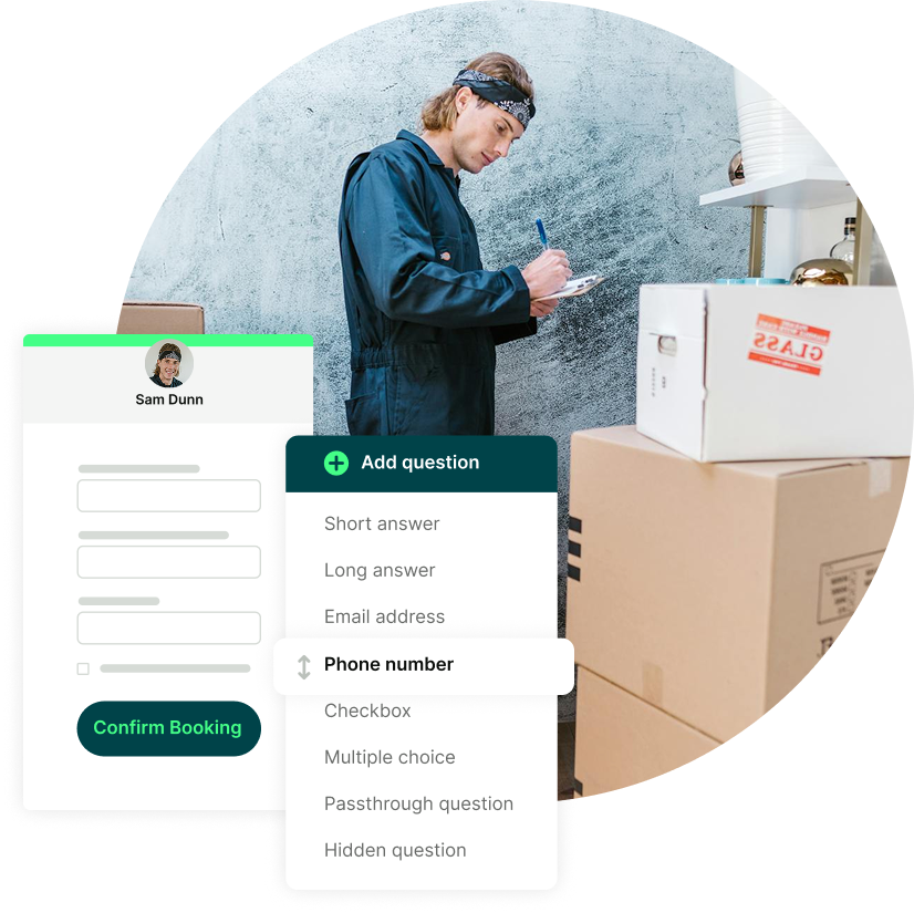 moving company booking form