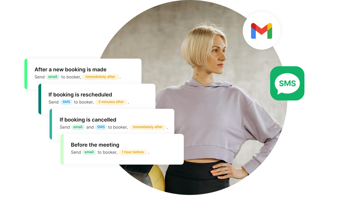 automated notifications for pilates studios