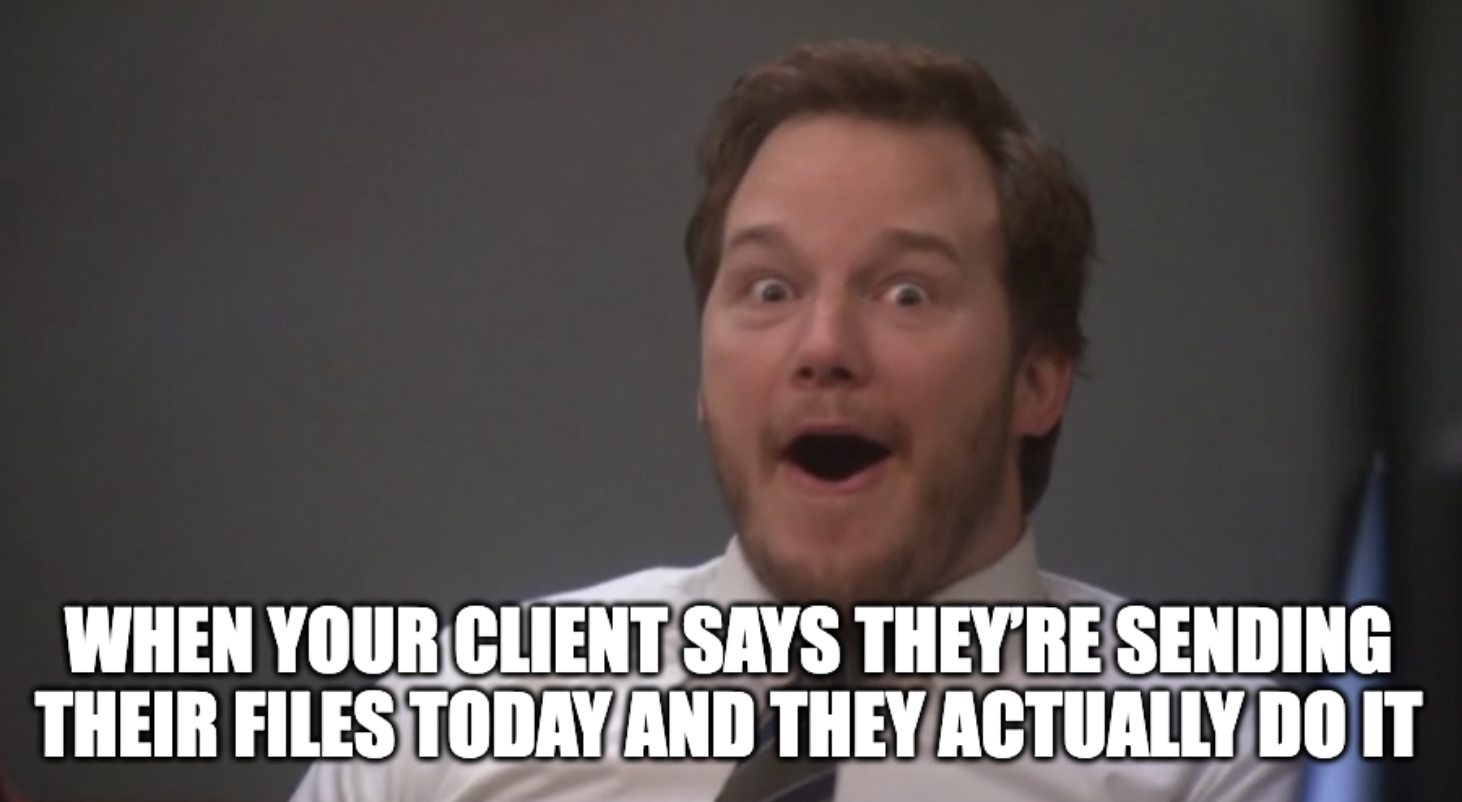 tax season client files meme