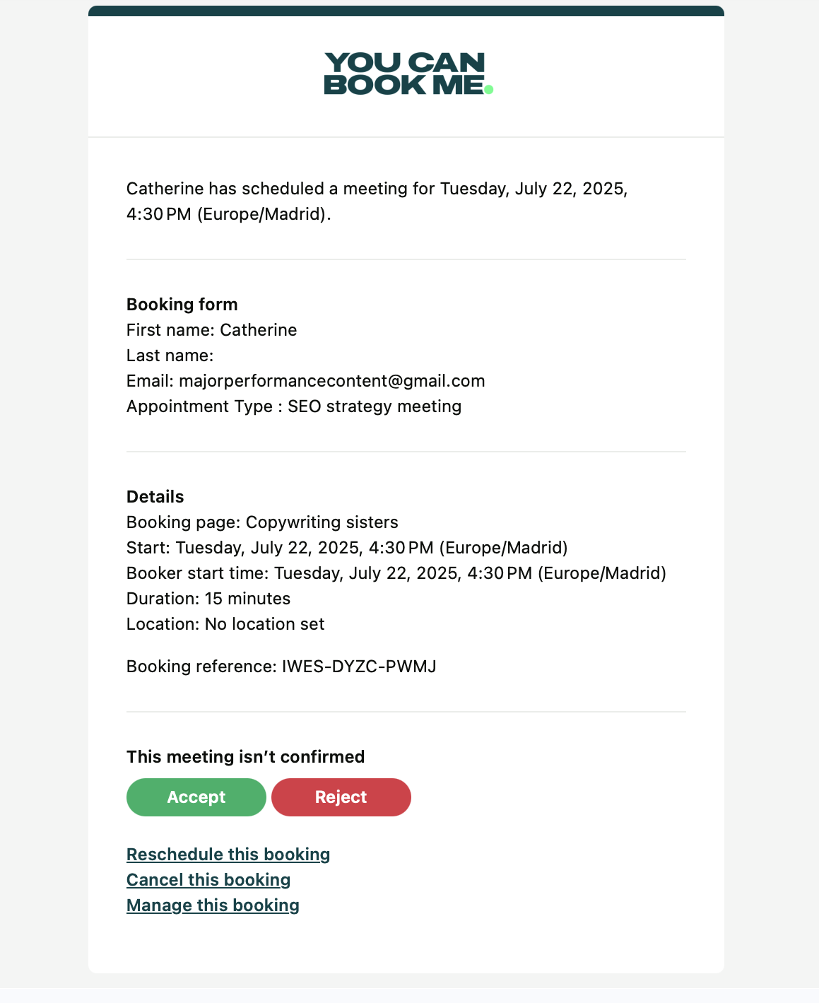 youcanbookme meeting accept reject email