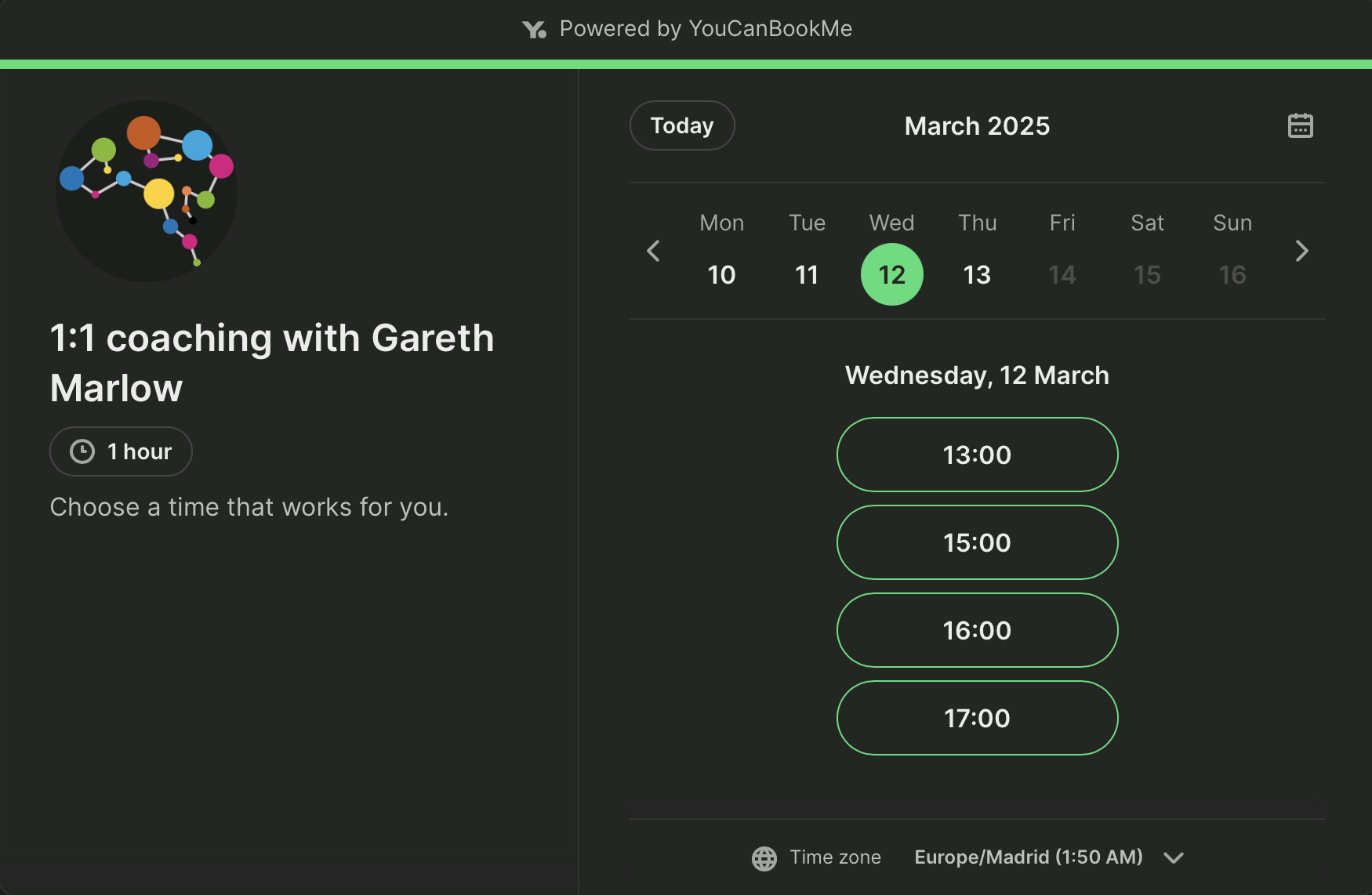 time-specific appointment type
