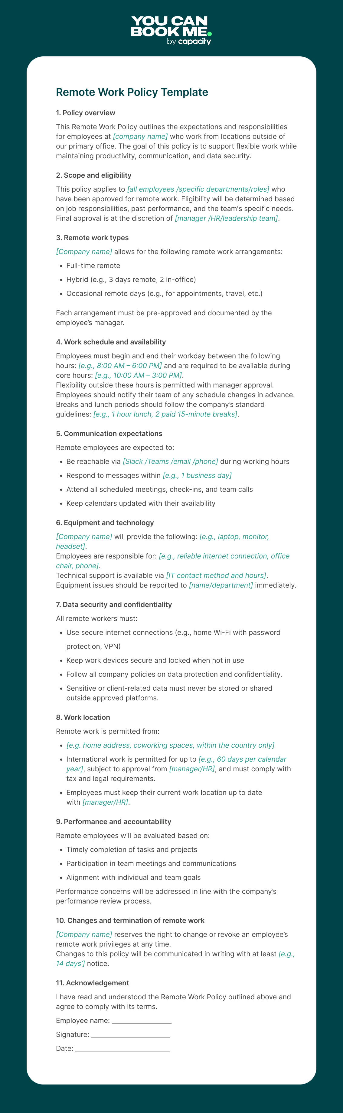 Remote Work Policy Template