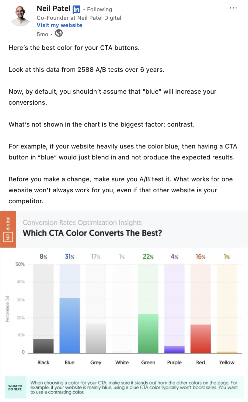 Best colors for a CTA button