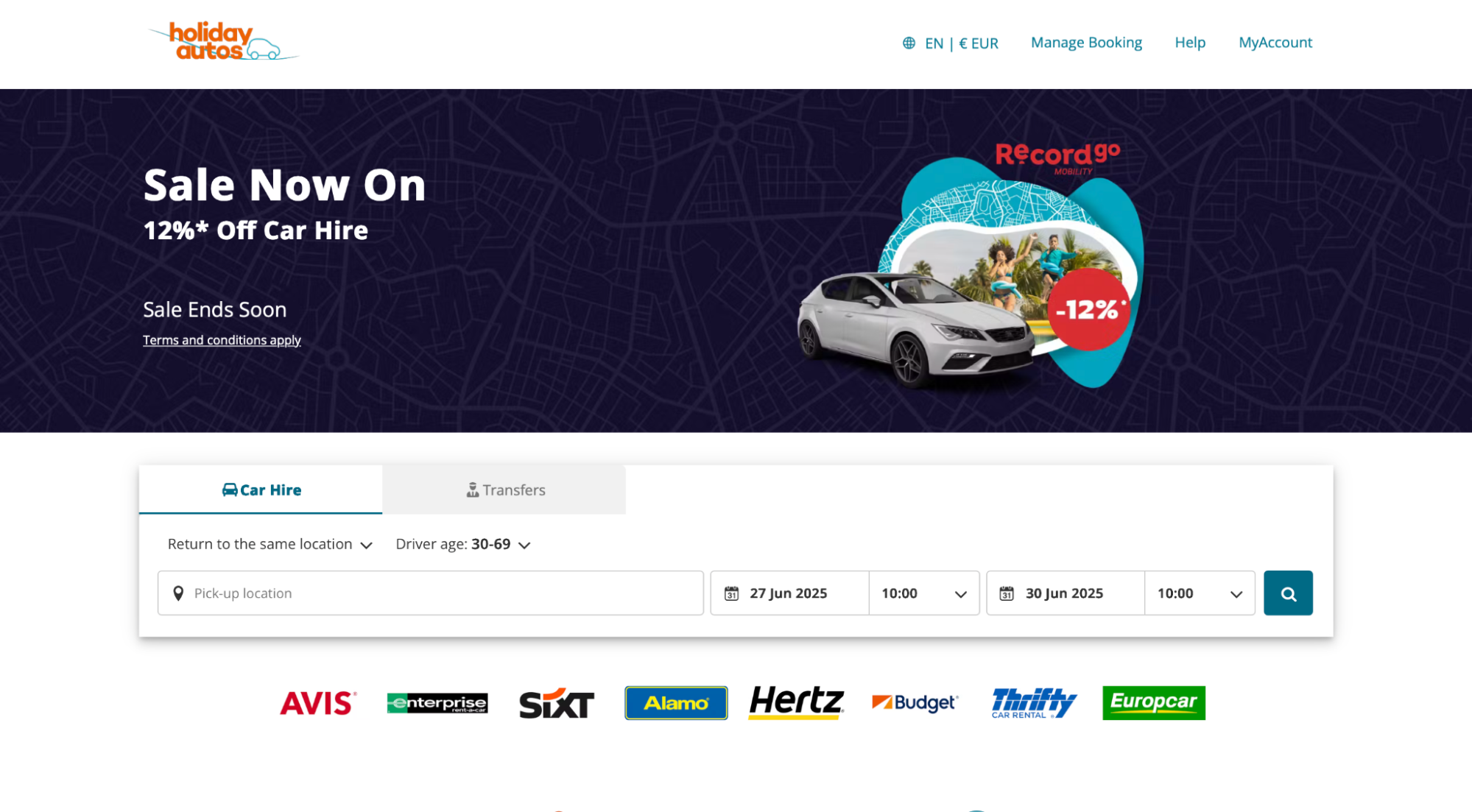 Holiday autos website