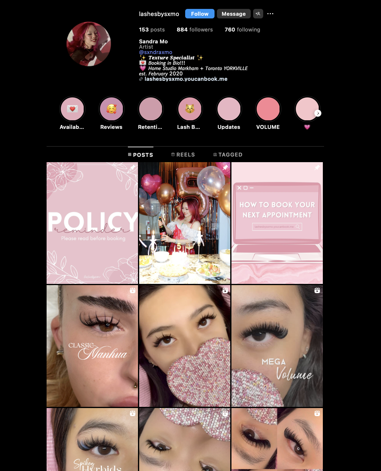 Instagram book now button