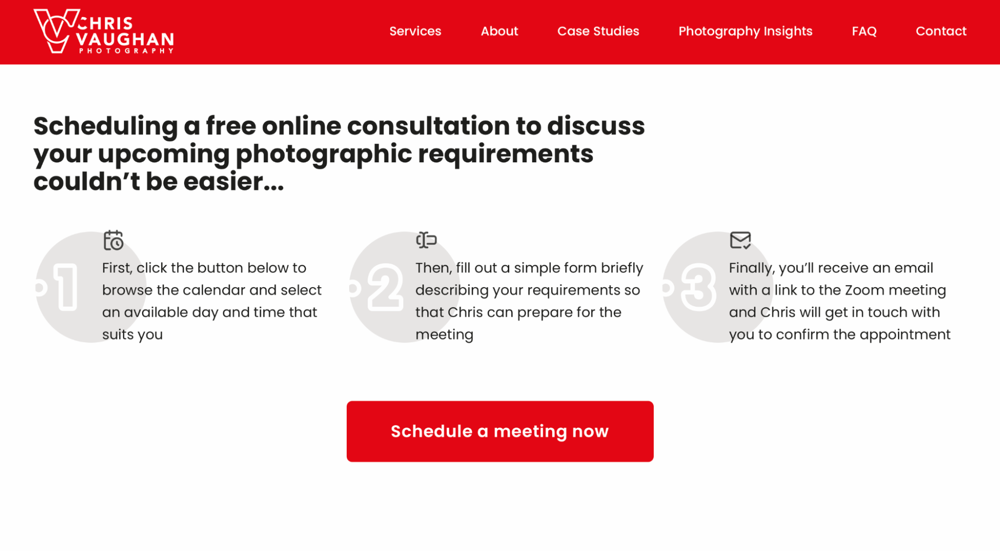 Photography consultation book now button