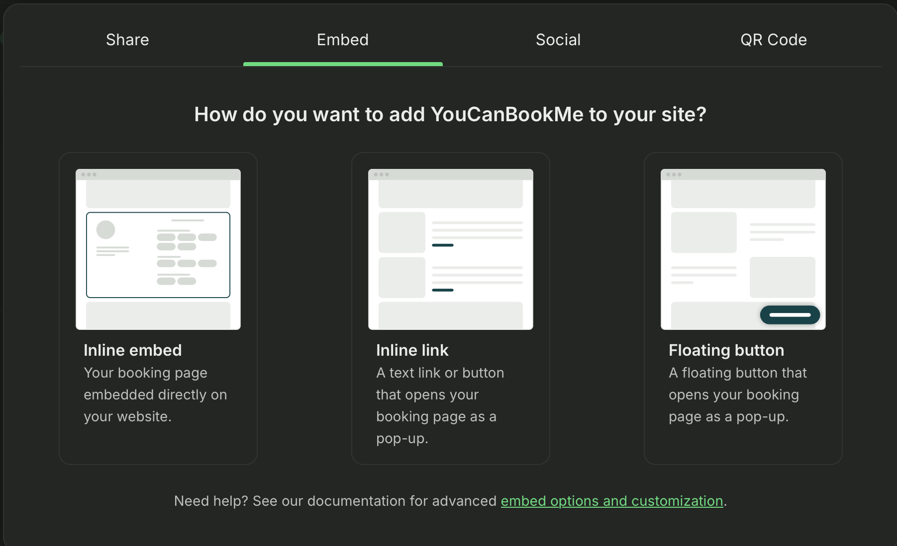 How to embed YouCanBookMe on your website