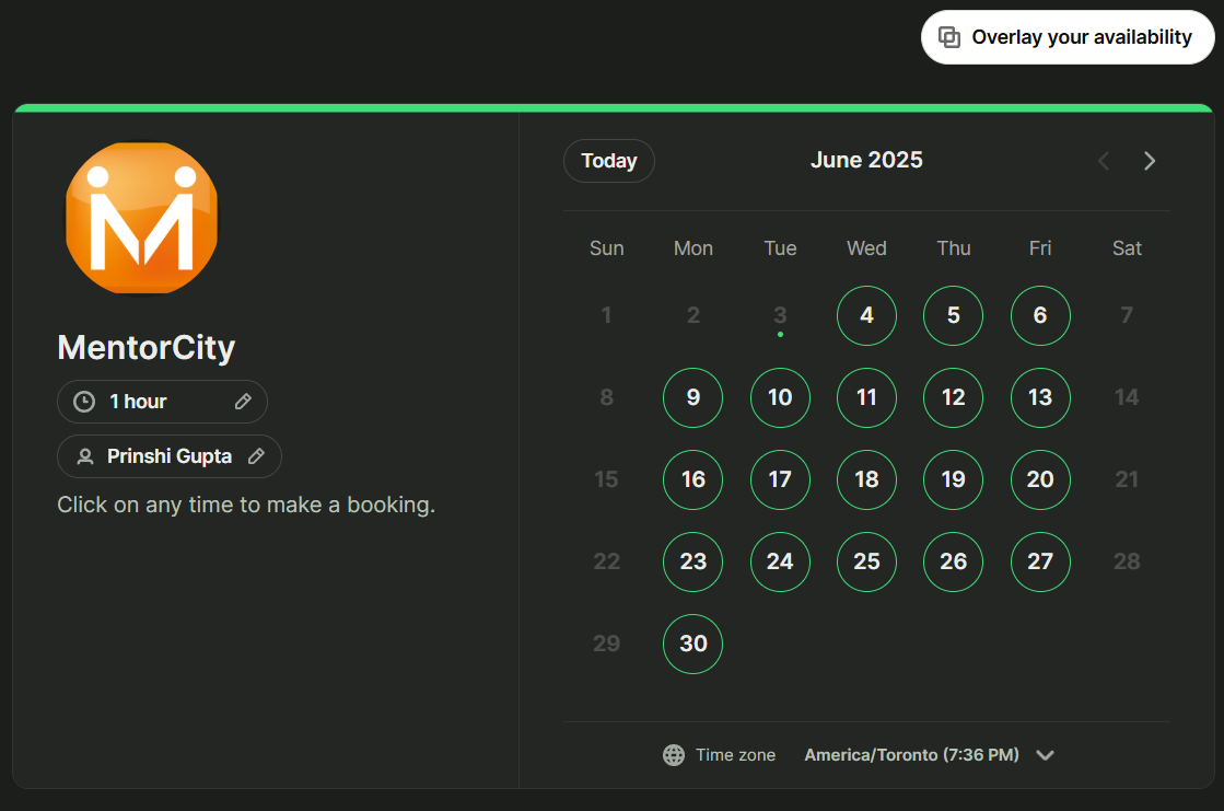 MentorCity Booking Page