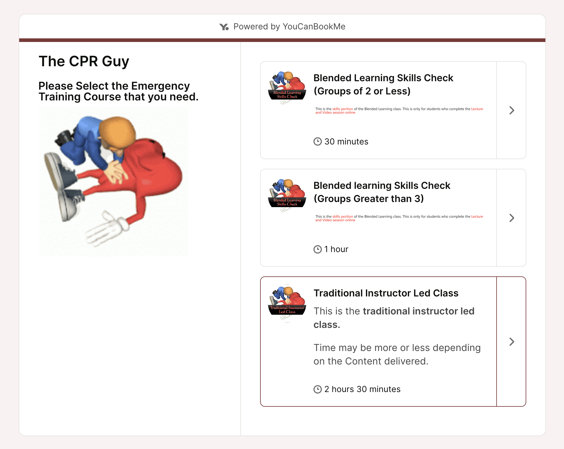 Jon Blank booking page