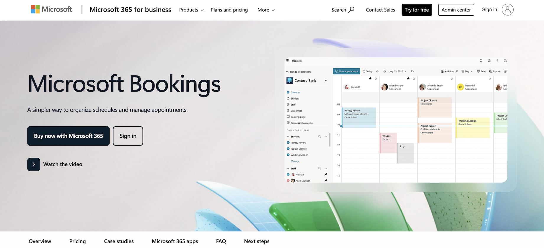 ms bookings home page