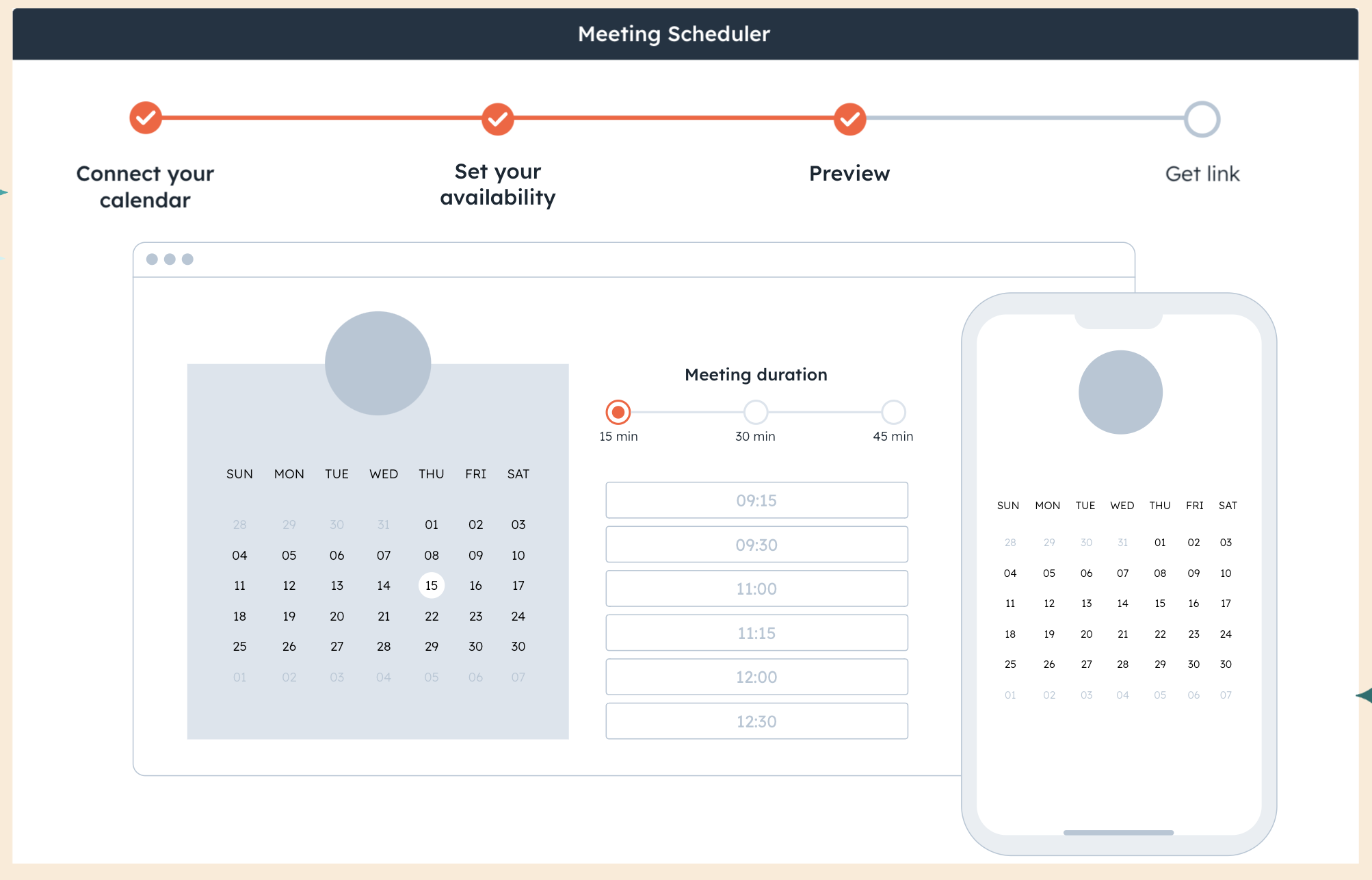 HubSpot Meeting Scheduler product screenshot