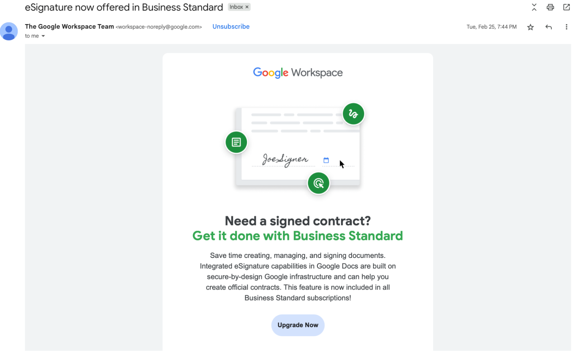 upselling email example