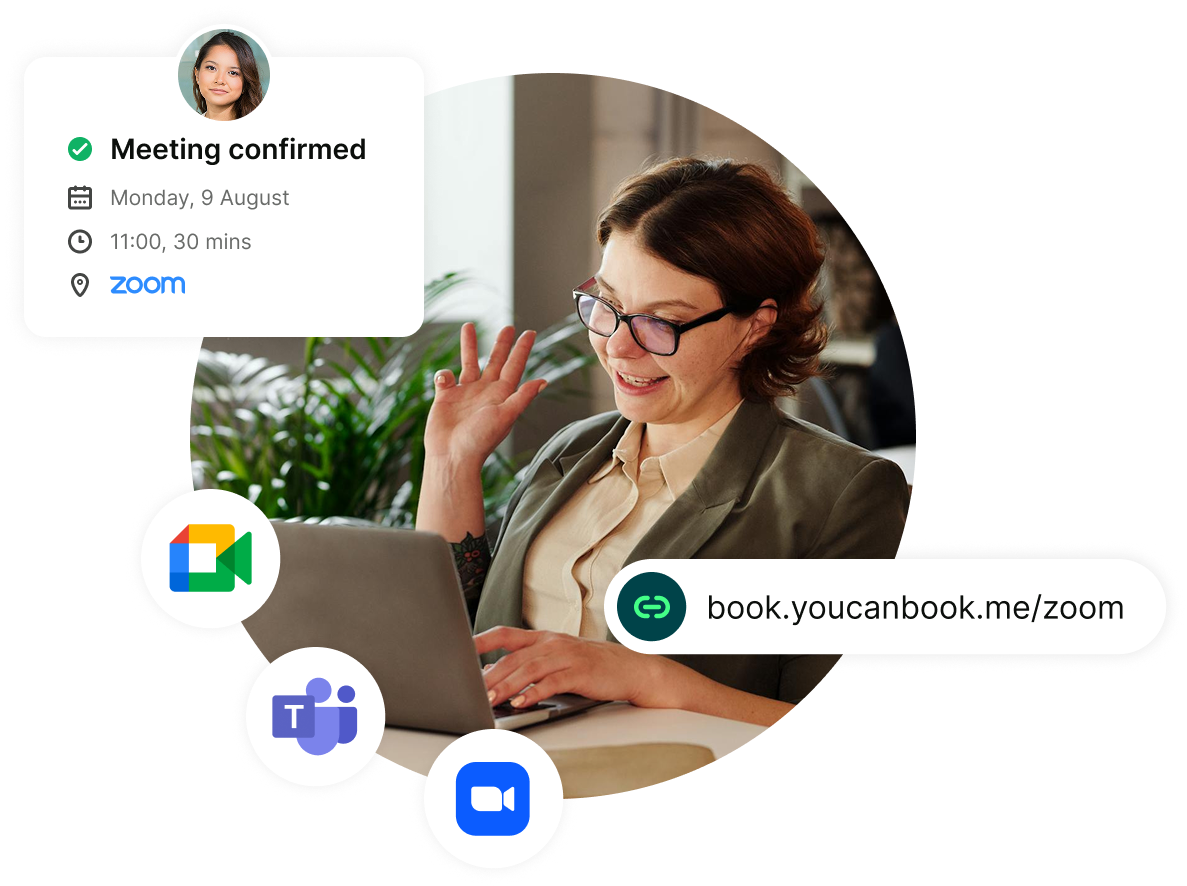 YouCanBookMe Free Zoom, Google Meet, and MS Teams integrations