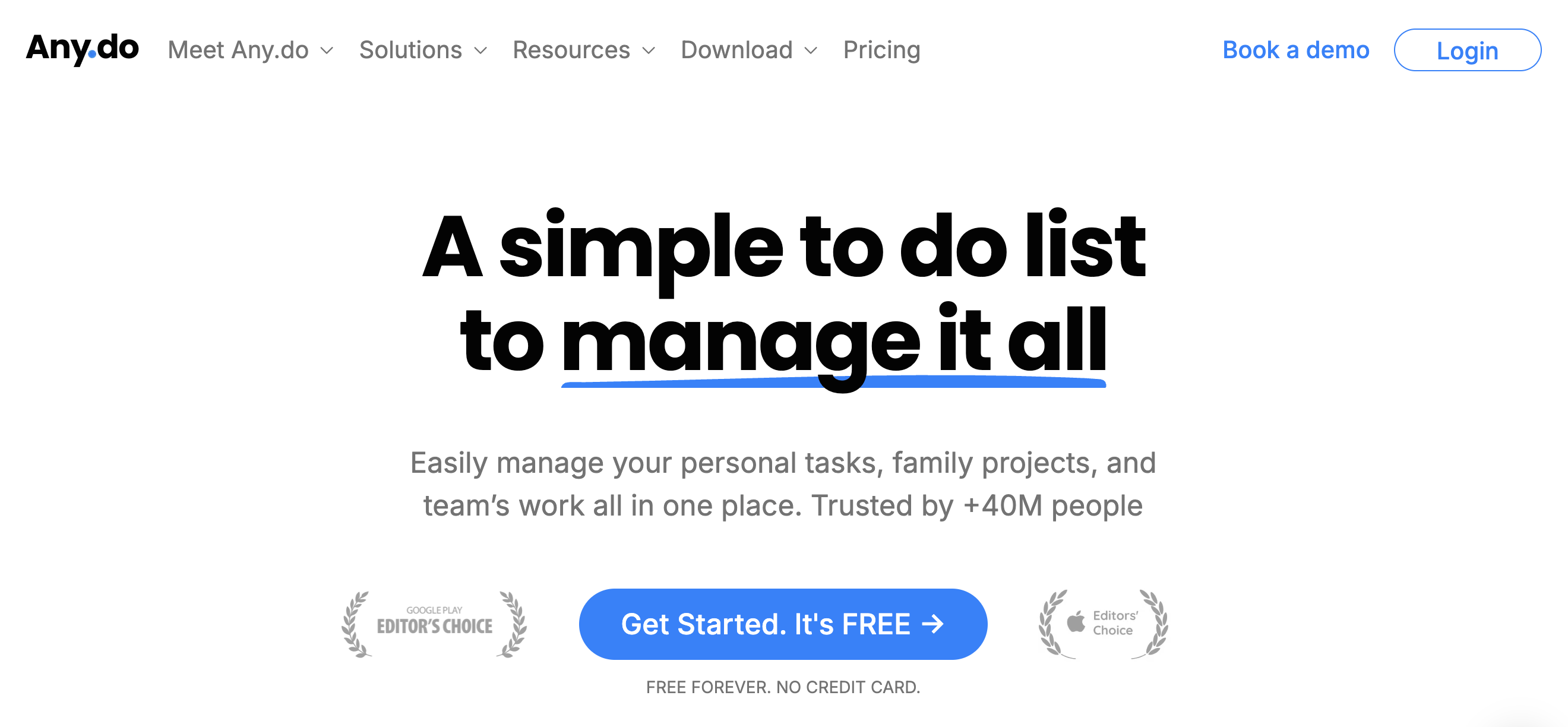 Any.do homepage