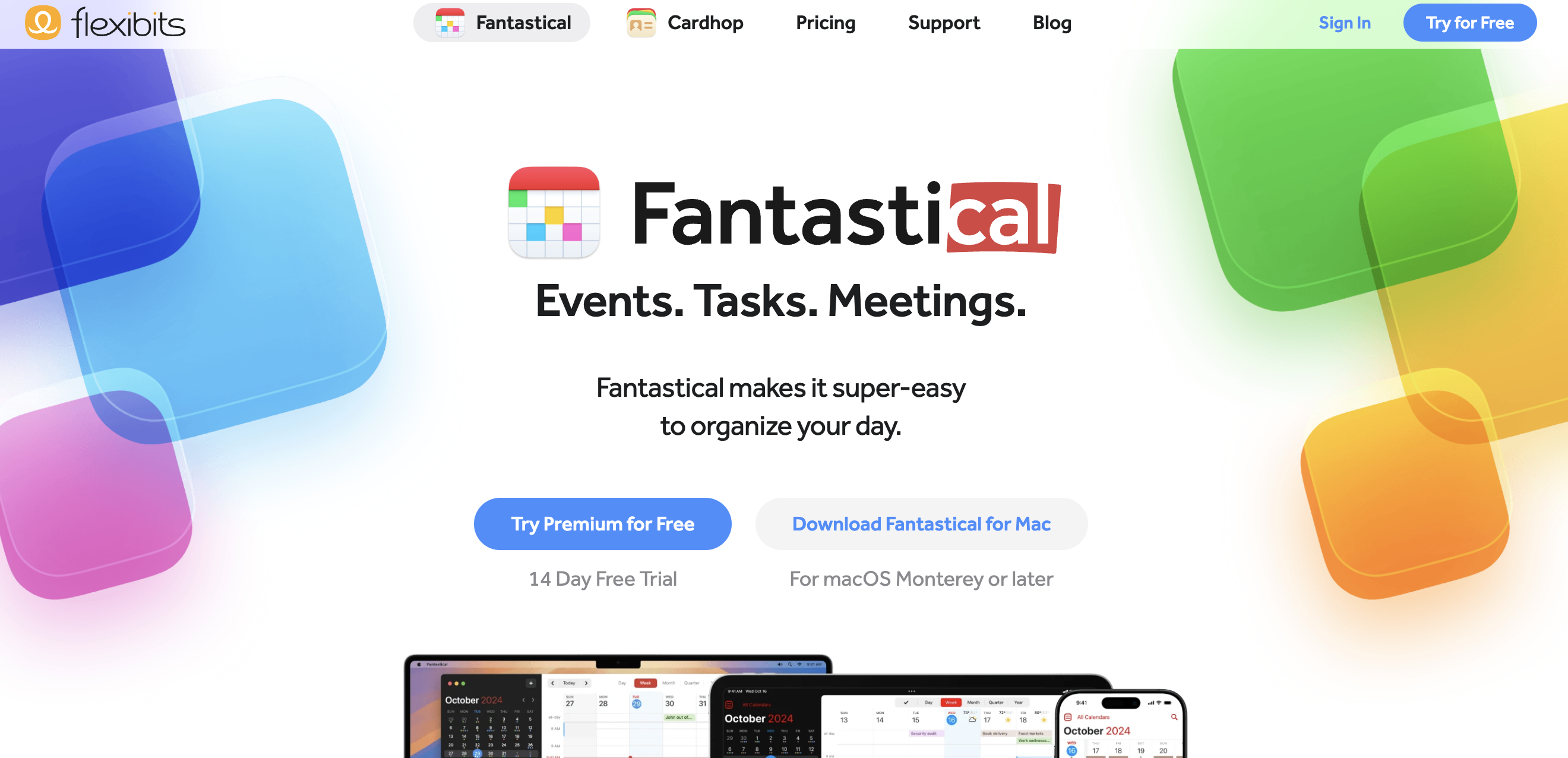 Fantastical homepage