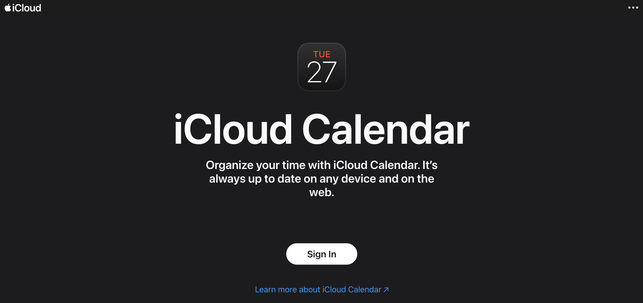 icloud calendar homepage