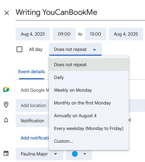 recurring meetings