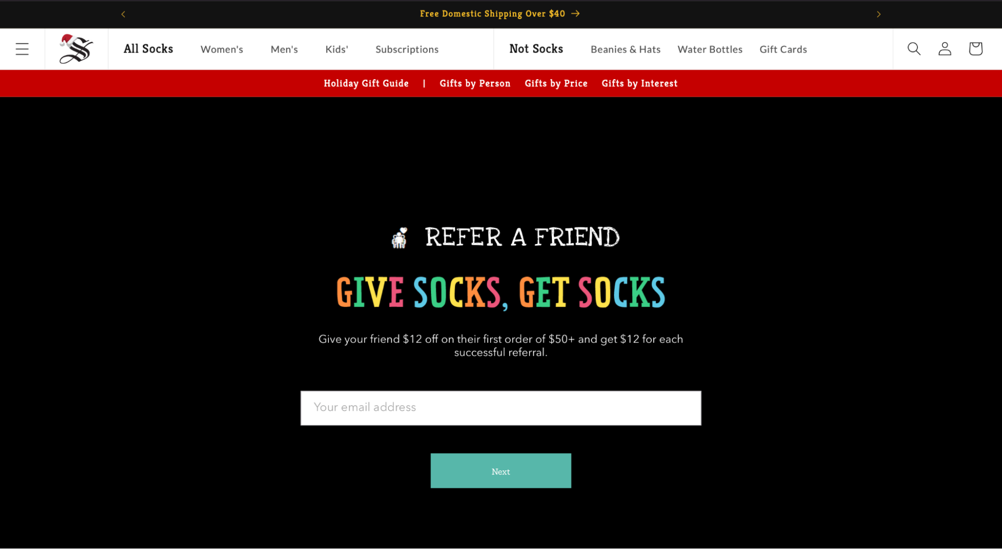 all socks customer referral program