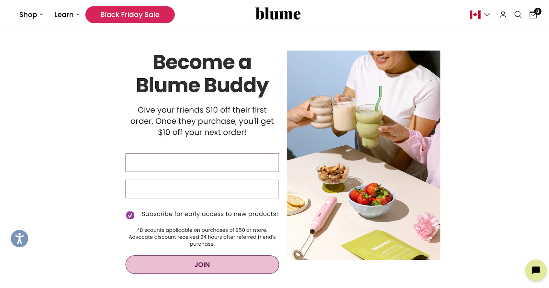 example of a customer referral program from blume
