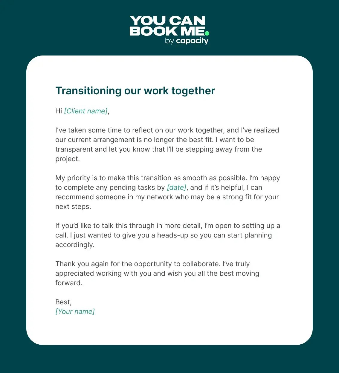 No longer a good fit email template for firing a client