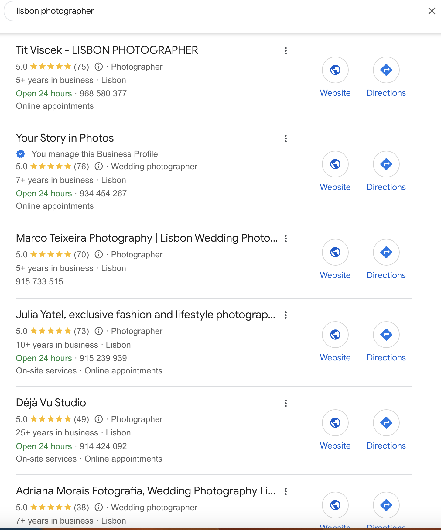 Promote your photography business on Google Business Listings via local SEO keywords like lisbon photographer