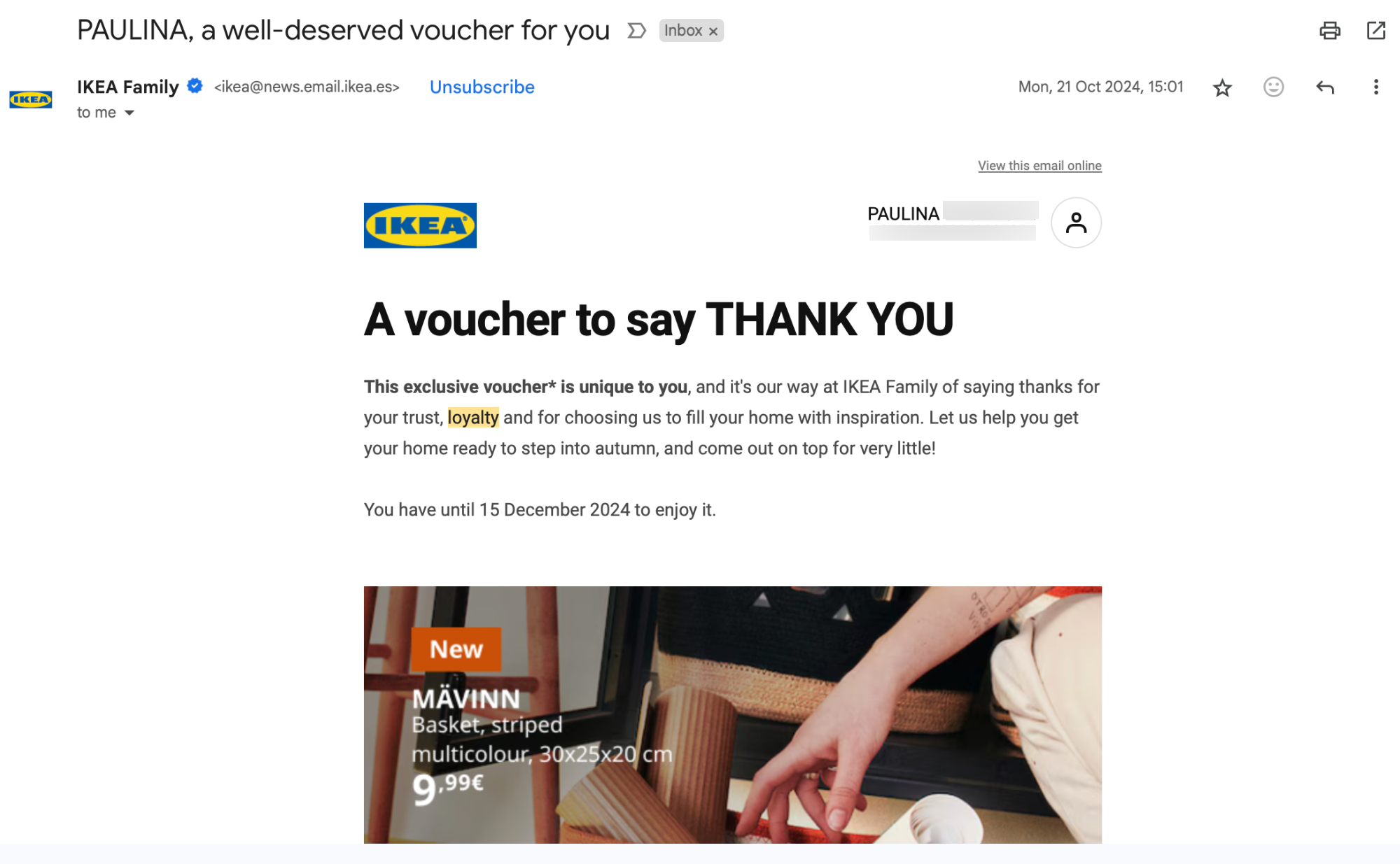 ikea loyalty reward to improve customer experience