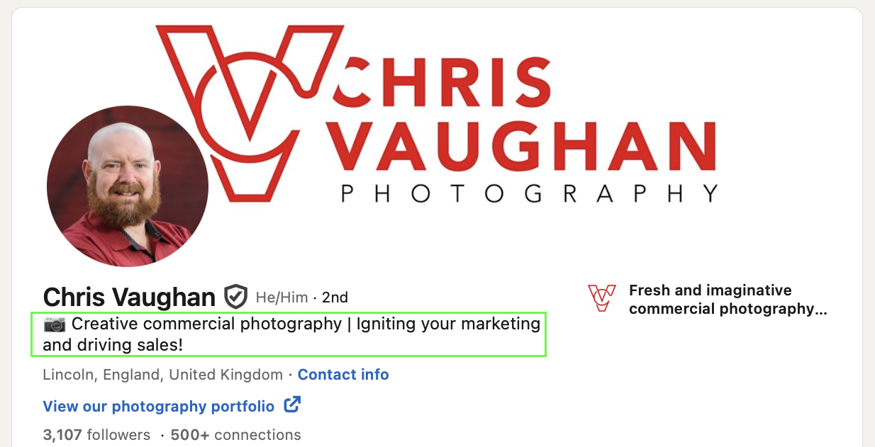 LinkedIn headline example 2