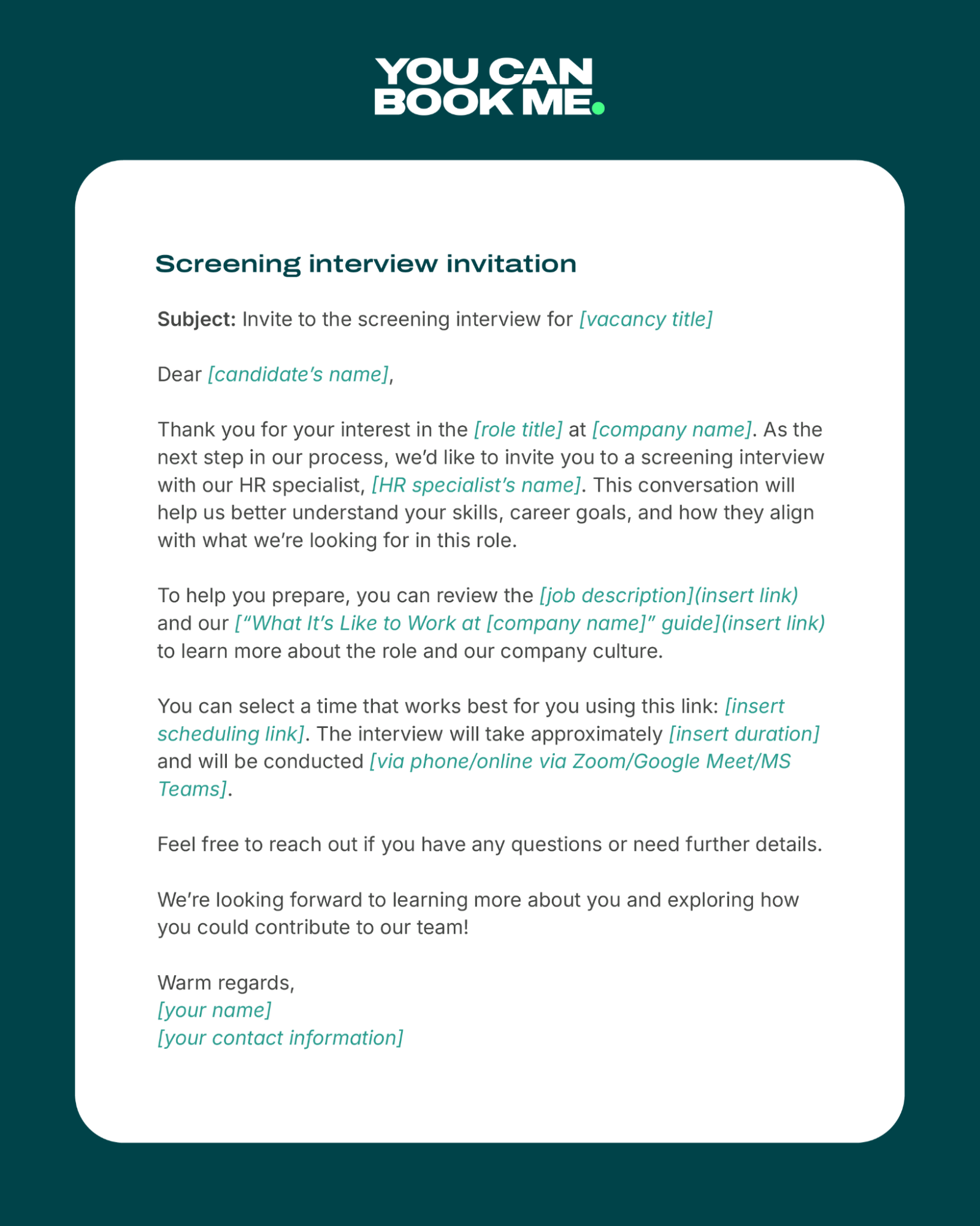 interview invitation email