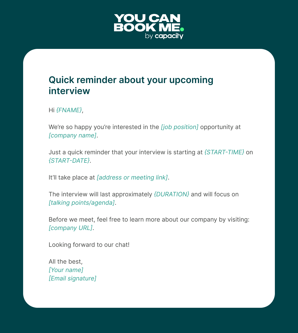 interview reminder email