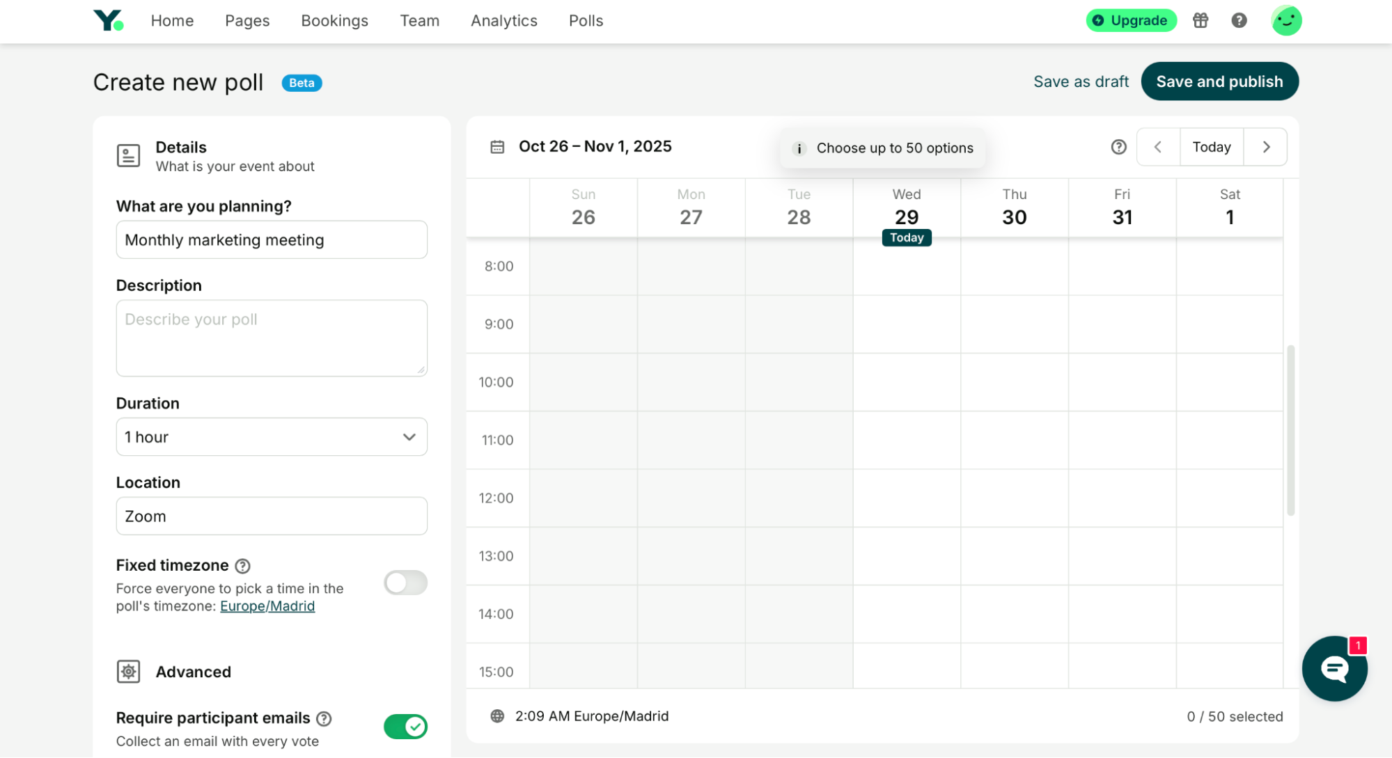 youcanbookme meeting poll name and description