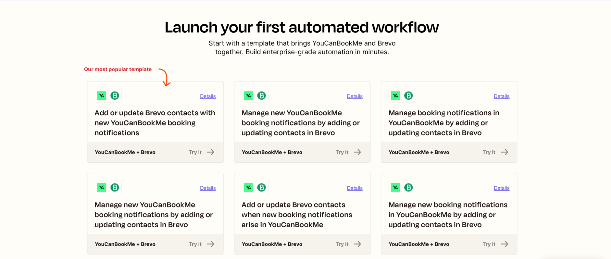 brevo ycbm Zapier integration