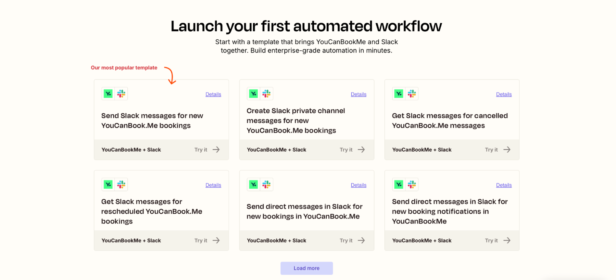 slack ycbm Zapier integration