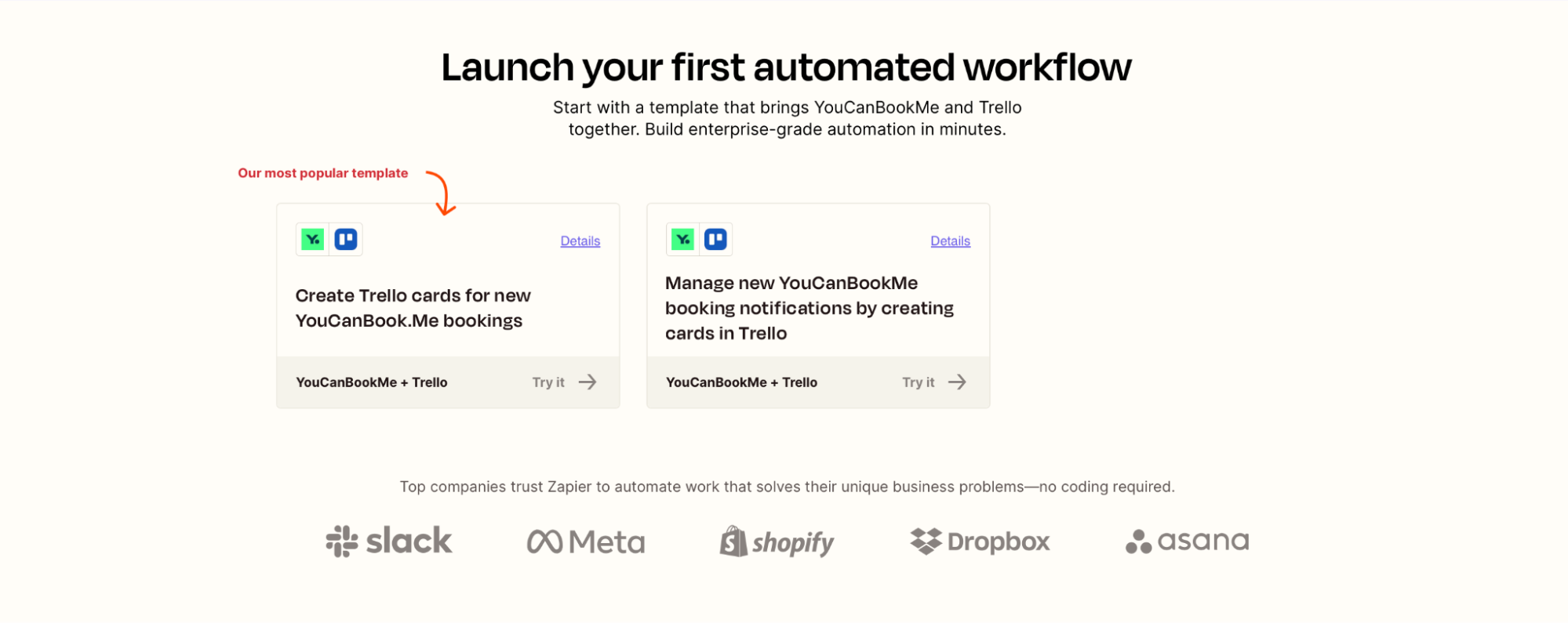trello ycbm Zapier integration