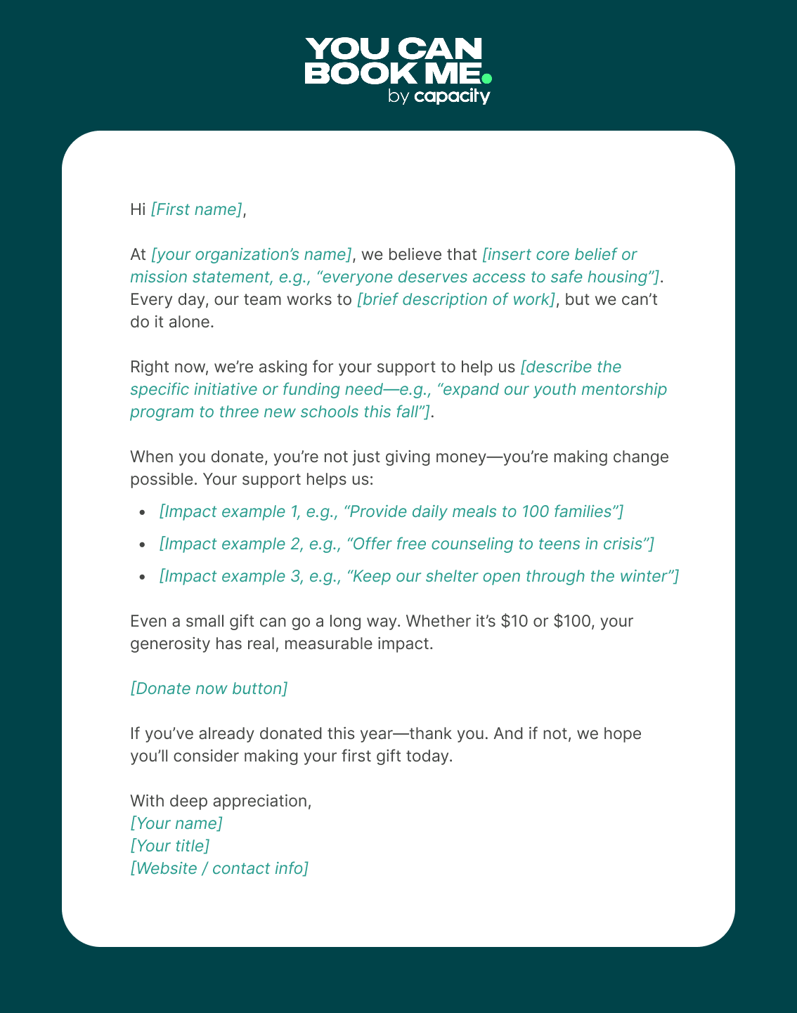 Not for Profit Fundraising Email Template