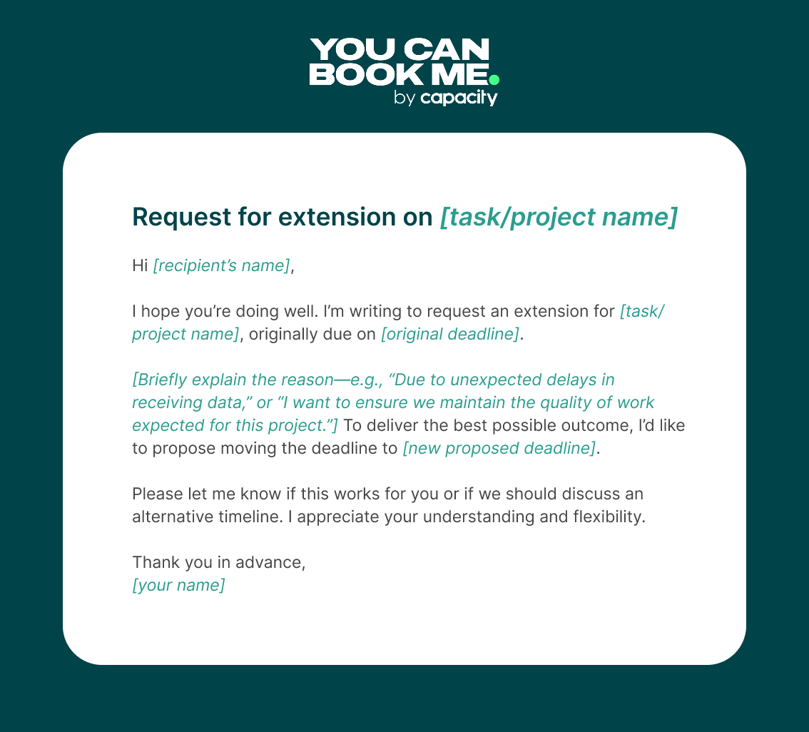 Deadline extension request email Template