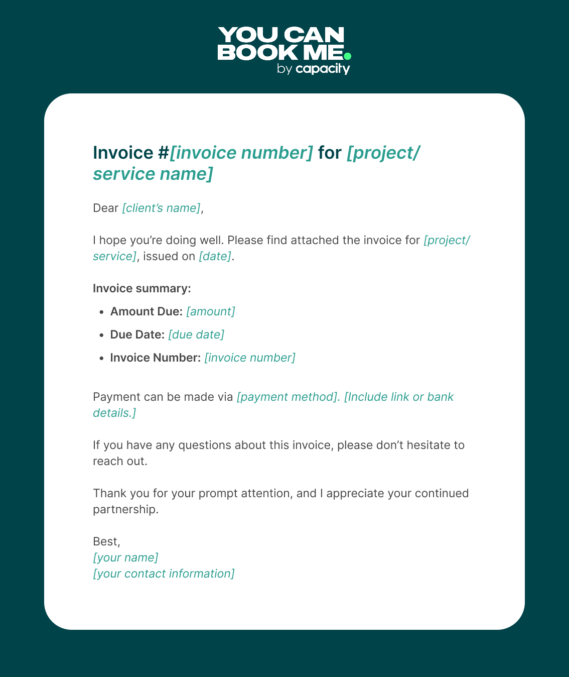 Invoice email Template