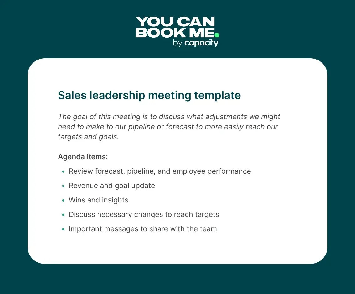 Sales leadership meeting template