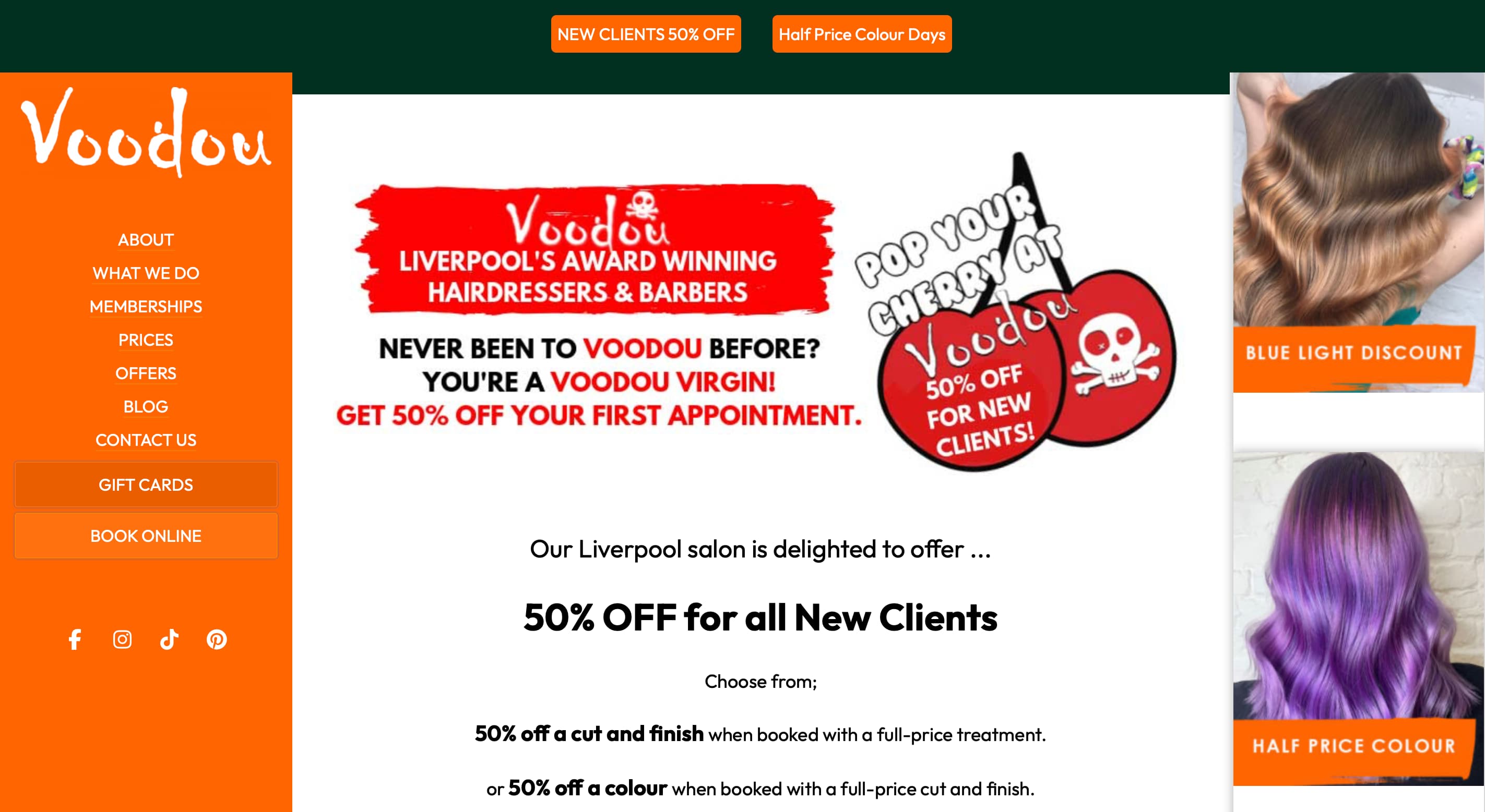Voodou discount for new clients