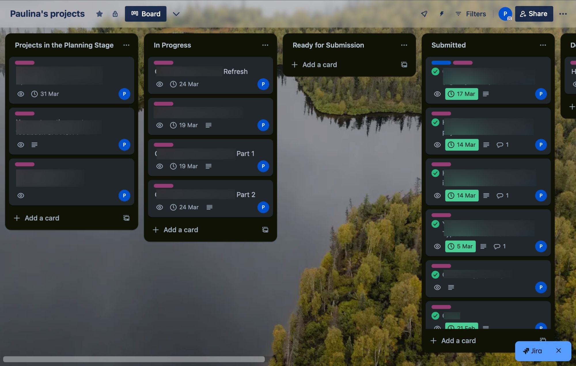Trello board for organizing small business tasks