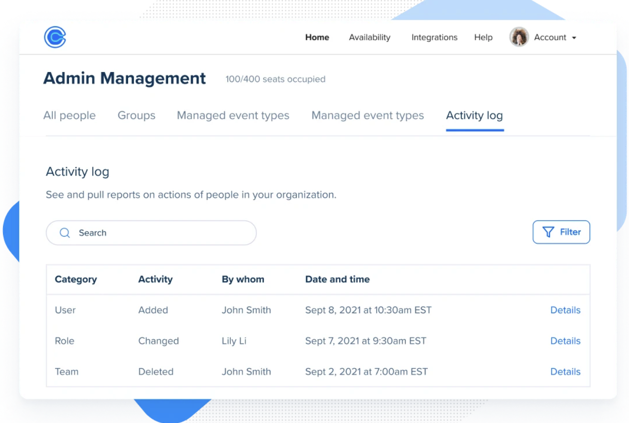 Calendly admin management