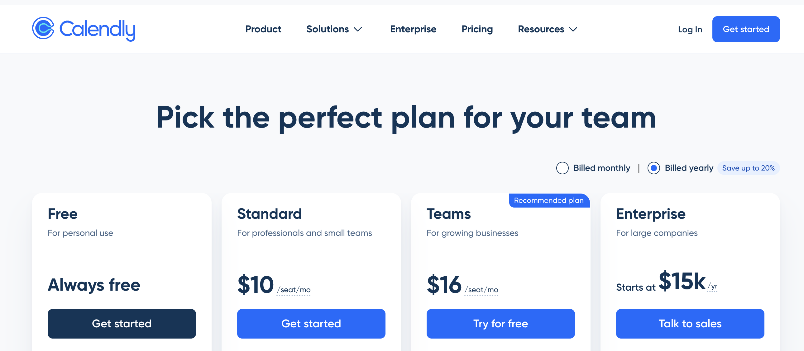 Calendly Pricing Comparison