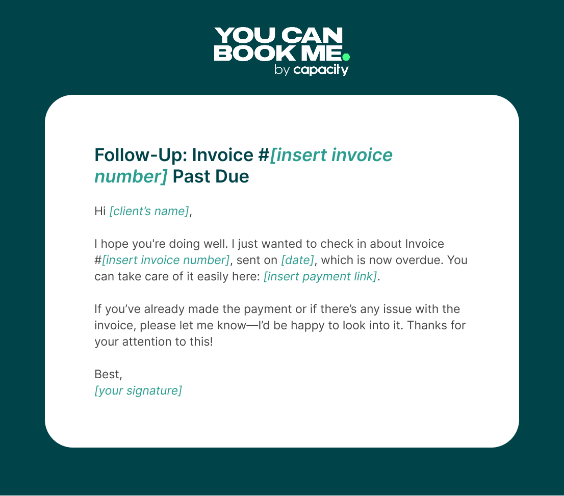 Friendly overdue payment reminder email template