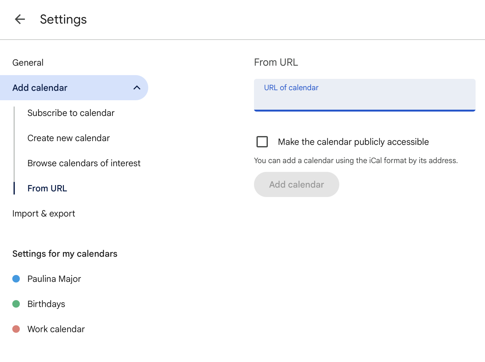 Add calendar from URL 2