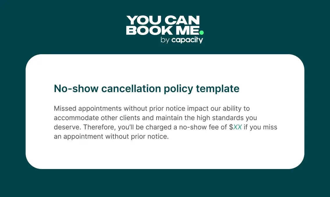 No-show cancellation policy template