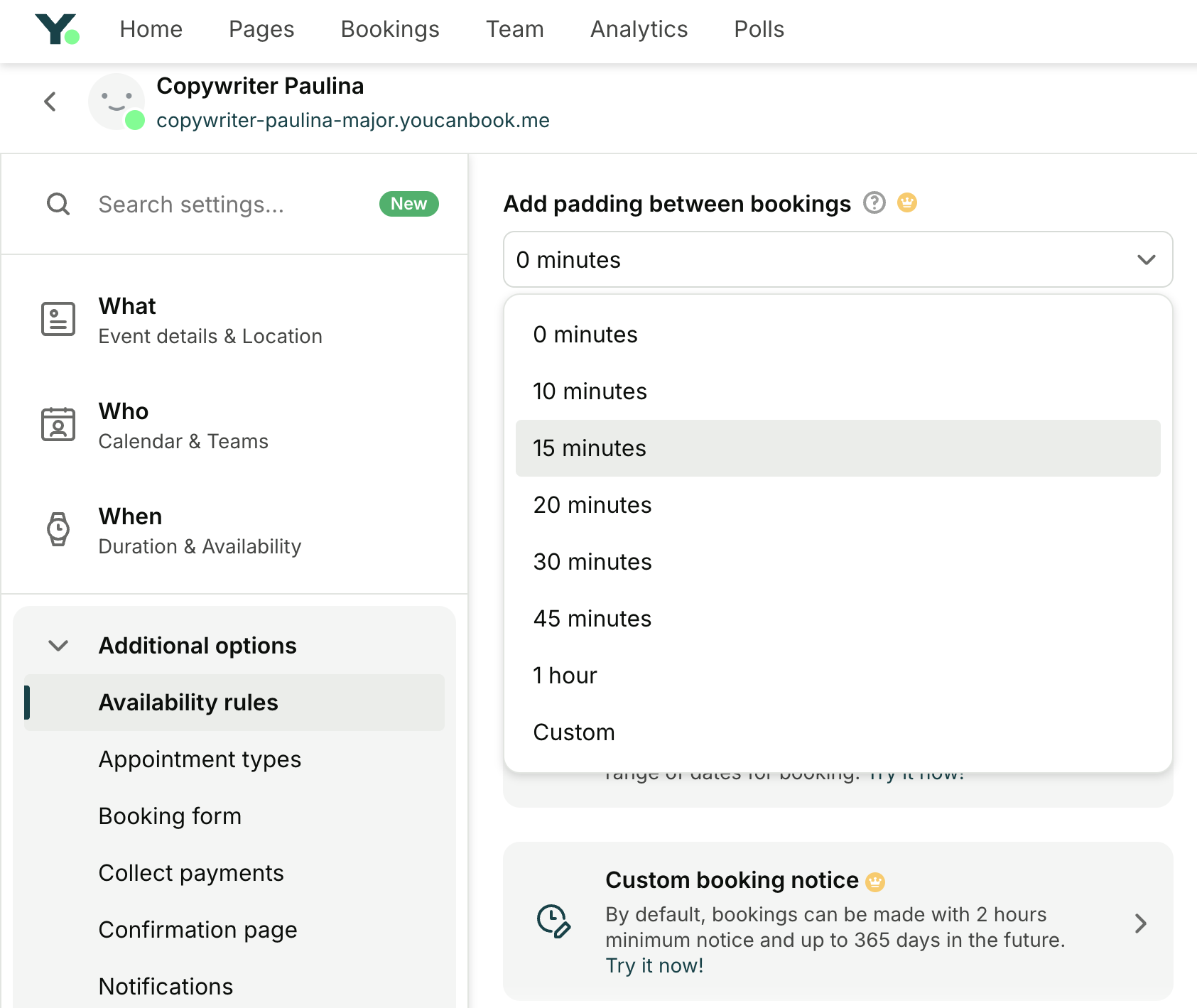 How to set up buffer time in YCBM - step 3